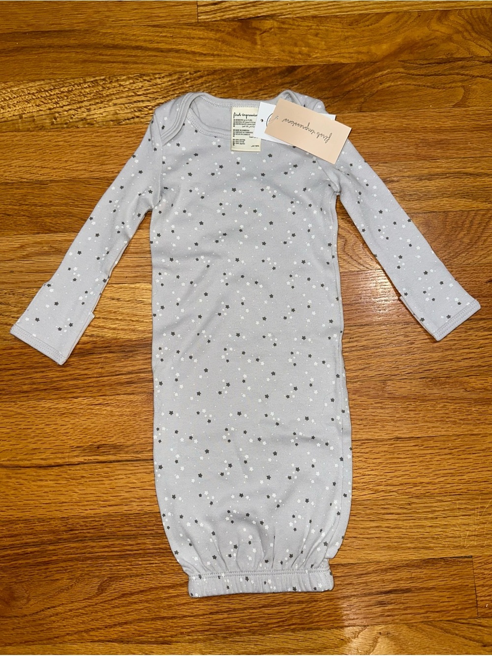 First Impressions Light Gray Star Newborn Baby Gown